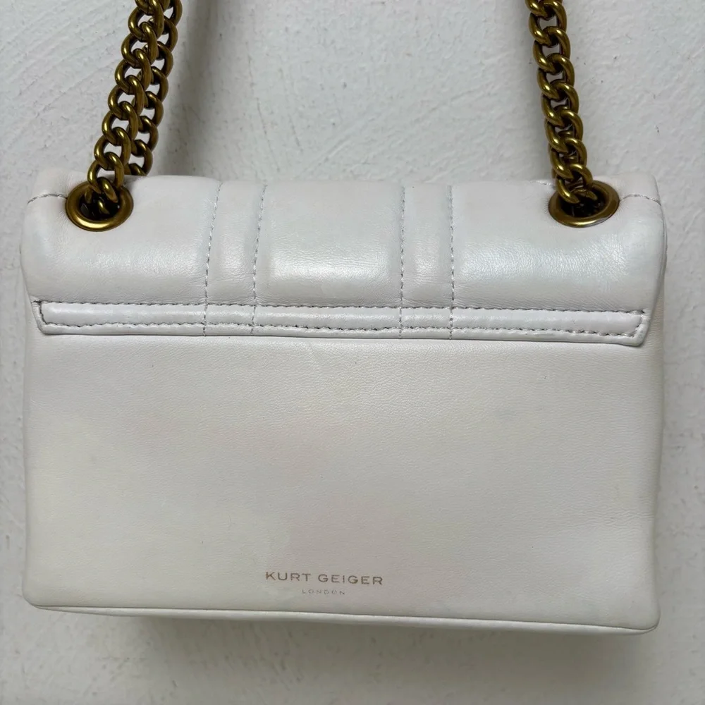 KURT GEIGER Kensington Leather Mini Quilted Crossbody Bag Purse RESTORED - Picture 6 of 16